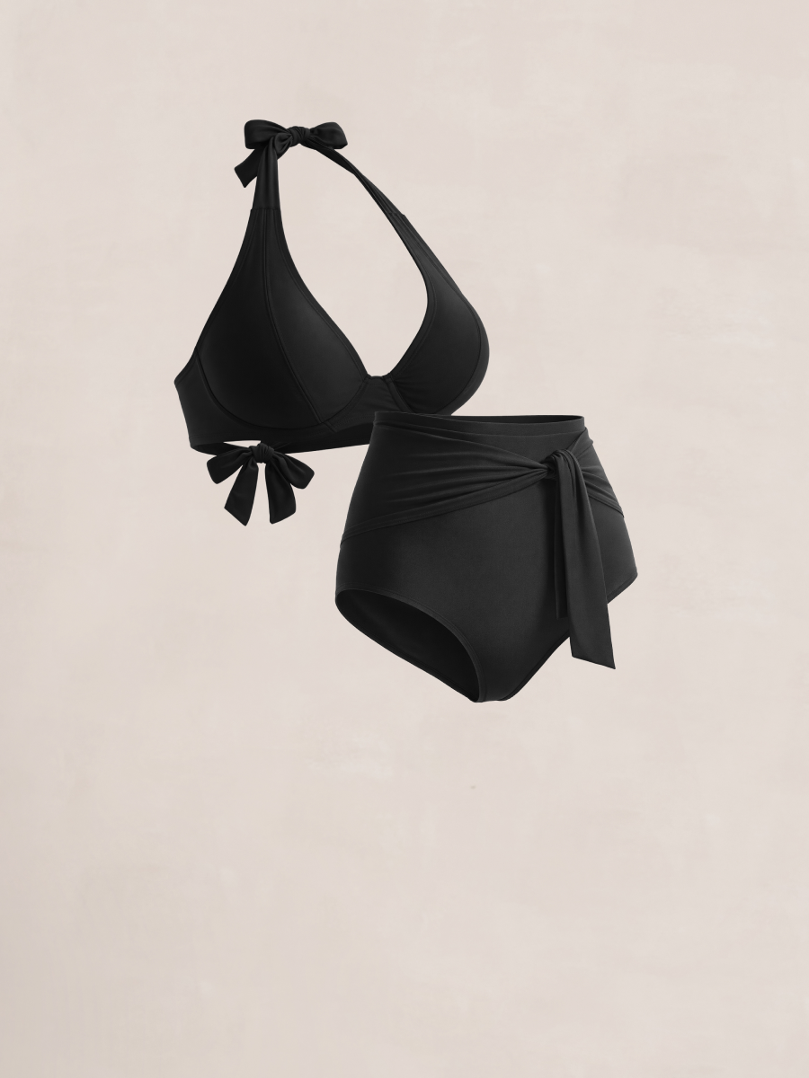 Bundle Shapermint - 1 Tie-Belt Swim Bottom + 1 Halter Bikini Top