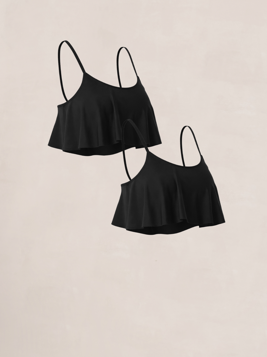 Shapermint 2-Pack Swim Ruffled Bikini Top