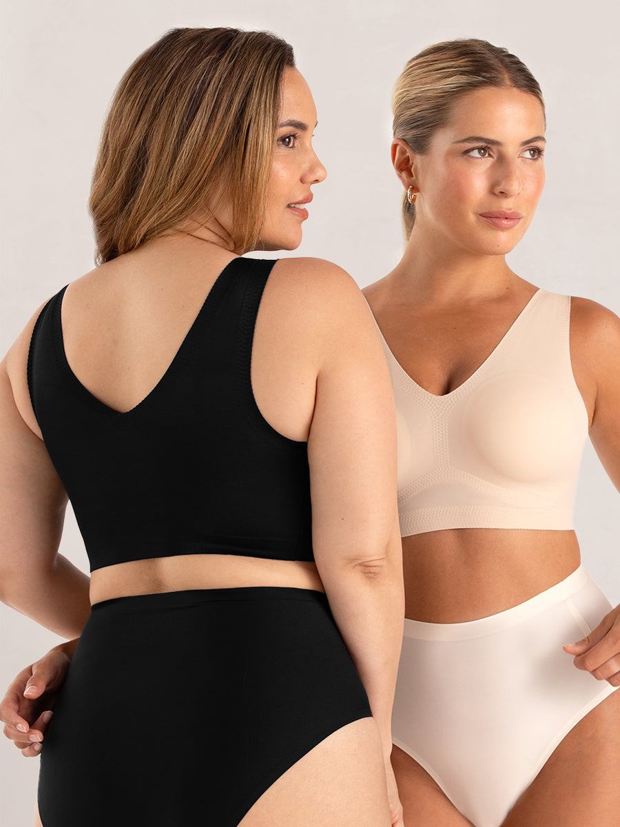 Truekind® 2-Pack Everyday Comfort V-Neck Bralette