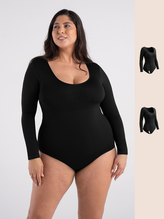 Shapermint 2-Pack All Day Every Day Long Sleeve Bodysuit