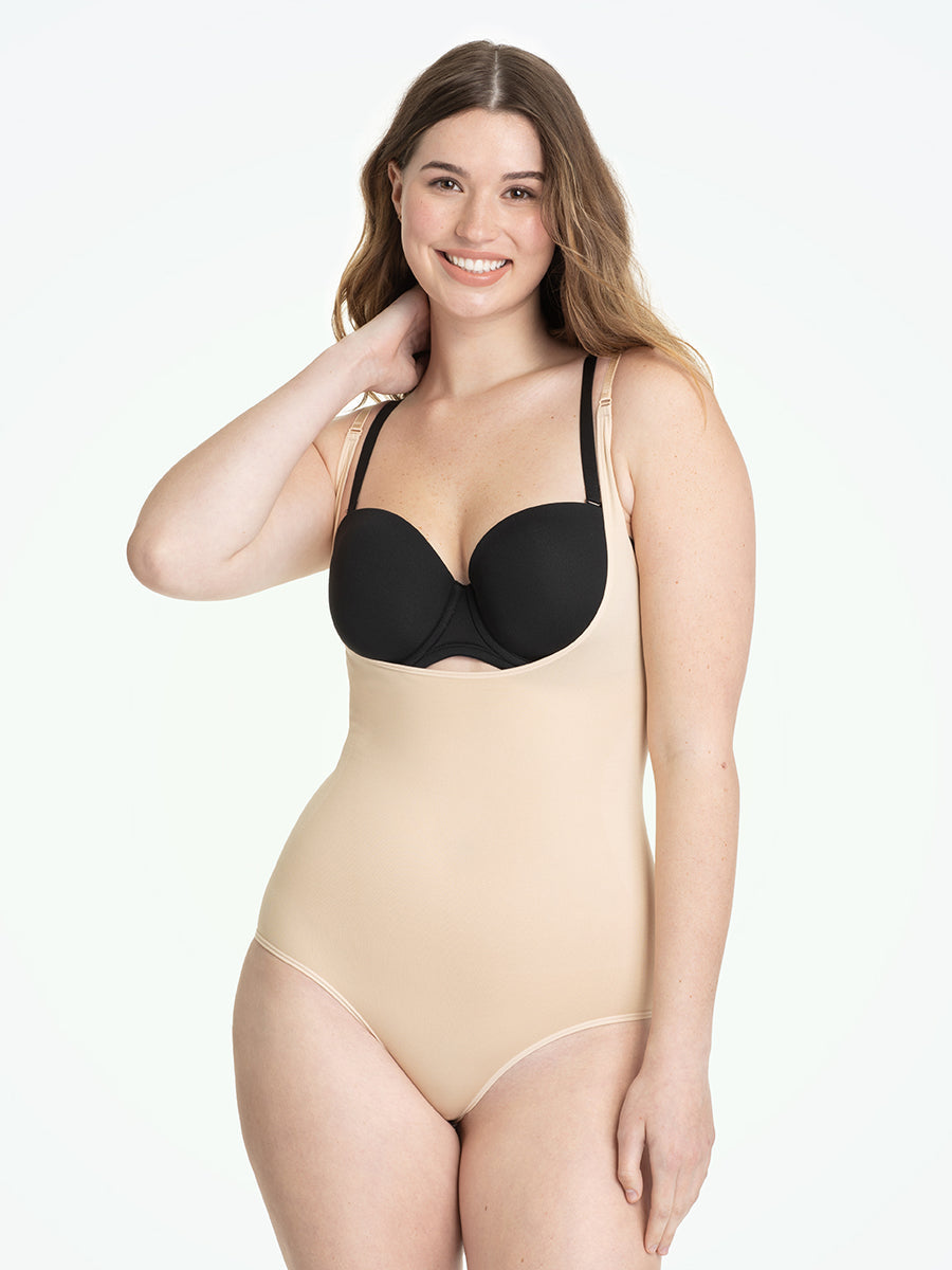Bundle Shapermint - 1 Open-Bust Shaper Bodysuit Shaper Short + 1 Open-Bust Bodysuit Shaper Panty