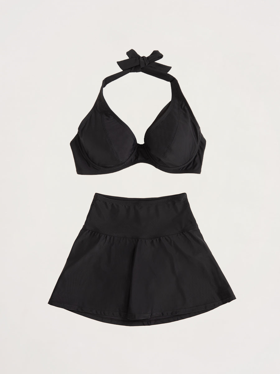 Bundle Shapermint - 1 Halter Bikini Top + 1 Swim Skirt